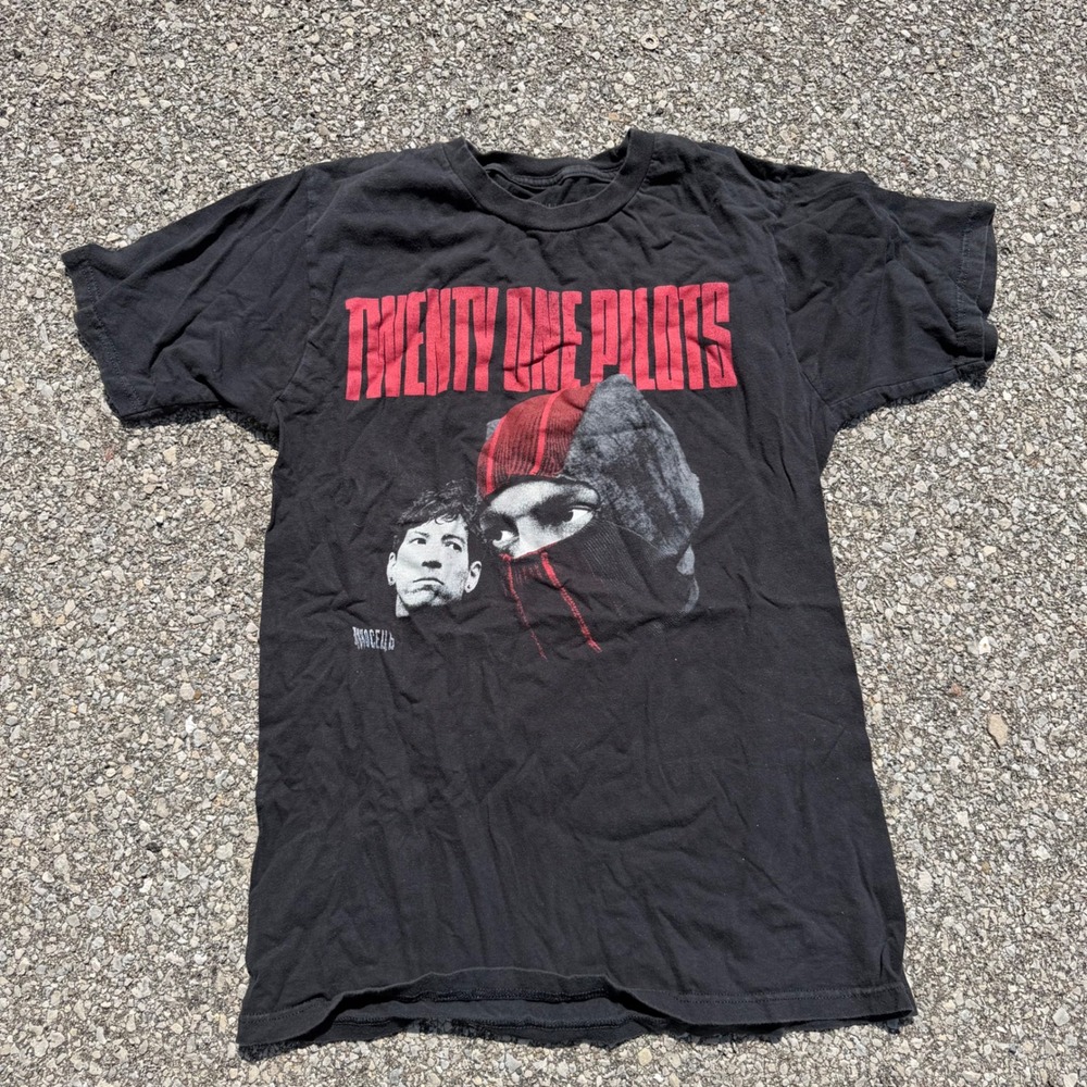 Twenty One Pilots Band Graphic T-Shirt Black Red Balaclava Small Official Merch
